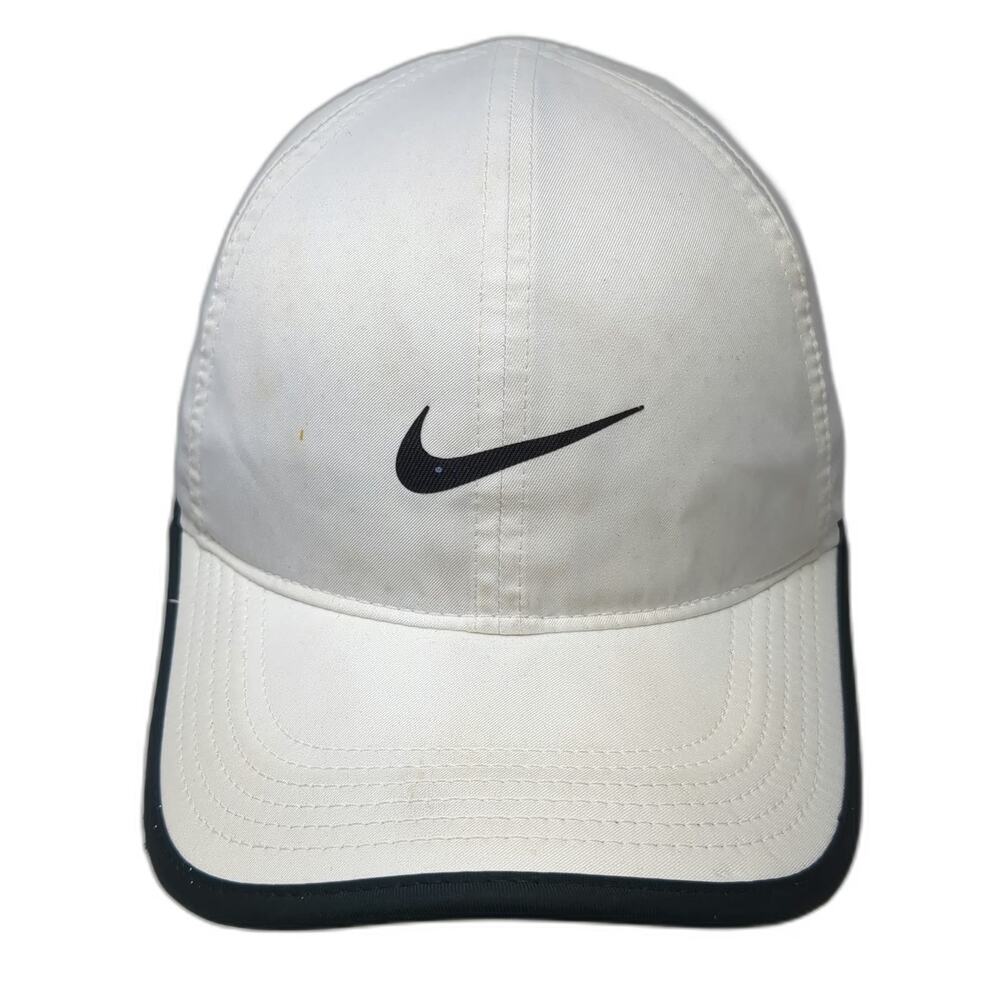 Nike Baseball Cap White One Size Featherlight Dri-Fit Perforated Strapback Hat